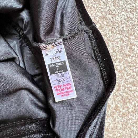 Girls black velvet velour top 5-7 yo dunnes stores