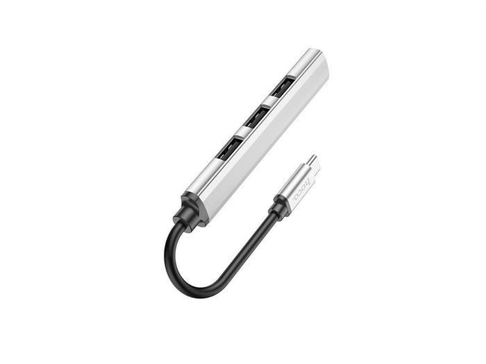 Hoco HB26 Aluminum Alloy 4 in 1 Type-C to USB3.0+ USB2.0 3 Adaptor Tarnish