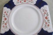 Morris crown chelsea china cake plate, vintage.