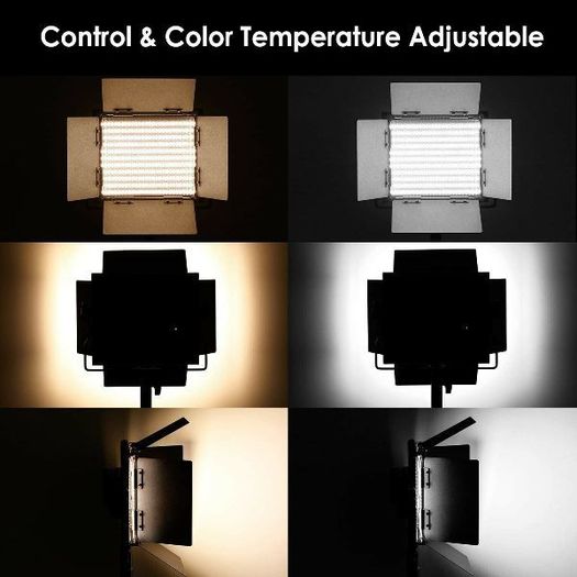 45221 Neewer 2x 660 Pieces (330 White+3300 Yellow) LED Video Light and Stands, Battery