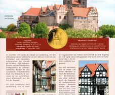 Germany. Deutsche Post sheet commemorating Quedlinburg World Heritage Site with details in German with stamps commemorating site