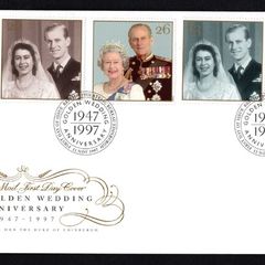 1997 Great Britain Royal Golden Wedding Commemorative Stamps Royal Mail Addressed First Day Cover (FDC).