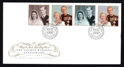 1997 Great Britain Royal Golden Wedding Commemorative Stamps Royal Mail Addressed First Day Cover (FDC).