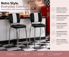 Set of 2 Retro American Diner Bar Stools