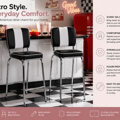 Set of 2 Retro American Diner Bar Stools