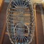 French wine bottle holder traditional table server 1950's. Woven wire basket. Image 8
