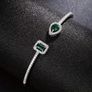 Emerald Stone Crystal Silver Bangle Bracelet Image 2