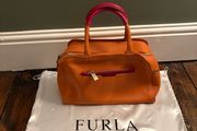 Genuine Furla Orange &amp; Pink Leather Satchel Bag (With Pouch &amp; Dustbag) - Terenure
