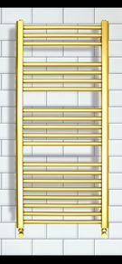 Tara brushed brass towel warmer 1200x500