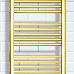Tara brushed brass towel warmer 1200x500