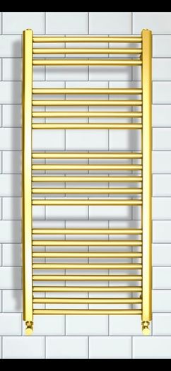 Tara brushed brass towel warmer 1200x500