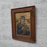 Antique Pine Frame Religious Icon Picture Image 2