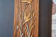 Wall Plaque with Copper Birds Vintage from the 60s, postage available or collection