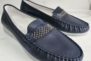 Loafers flat slip on real leather Spanish shoes Sabrinas BALI V17 style 75003 FLORIDA17 navy  RRP 95 euro new &amp; boxed size EU 42