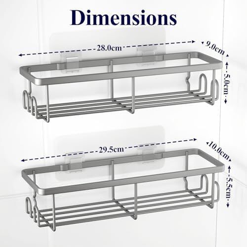 2 Pack Rustproof Shower Caddy - Minimalist Style Bathroom Shelves