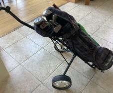 Golf bag, buggy & clubs