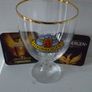 Grimbergen Half Litre , Gold Rimmed Goblet Style , Beer Glass and 2 Beer Mats Image 5