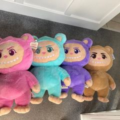 Four large labubu teddies