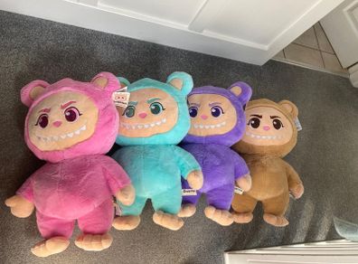 Four large labubu teddies