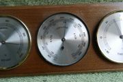 Vintage Wall Hanging Thermometer &amp; Barometer &amp; Hygrometer (one glass is missing)