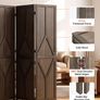 Wood Room Divider 4 Panels Wood Folding Privacy Screen Y Pattern, For Room Separation & Home Decor,1702 mm Tall, Solid Frame, 360 Two-Way Hinges, Rustic Wooden Partition with Hardware Image 6