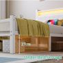 3FT Single Bed Frame with Storage Headboard, White Metal Platform Upholstered Bed frame USB Charging Station,Heavy Duty Metal Bed with LED Lights,Easy Assembly Image 4