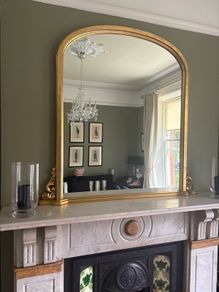 Large over mantle mirror.