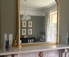 Large over mantle mirror.