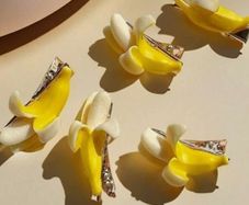 Funny Peelable Banana Hair Clips Set
