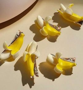 Funny Peelable Banana Hair Clips Set