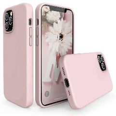 Liquid Silicone Case For Apple iPhone 12 Pro Max Luxury Thin Phone Cover Pink Sand