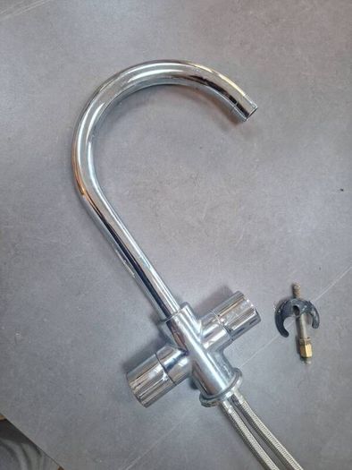 Steel kitchen tap