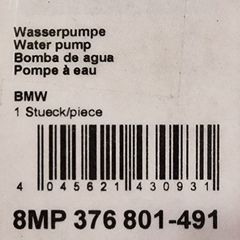 Engine Water Pump - BMW M47 Diesel Engines 2000 to 2008 - Hella Behr 8MP 376 801-494 - NEW