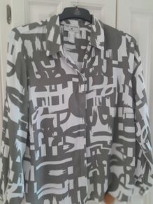 Ladies Shirt Grey & White New