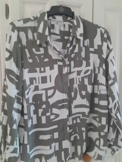 Ladies Shirt Grey & White New