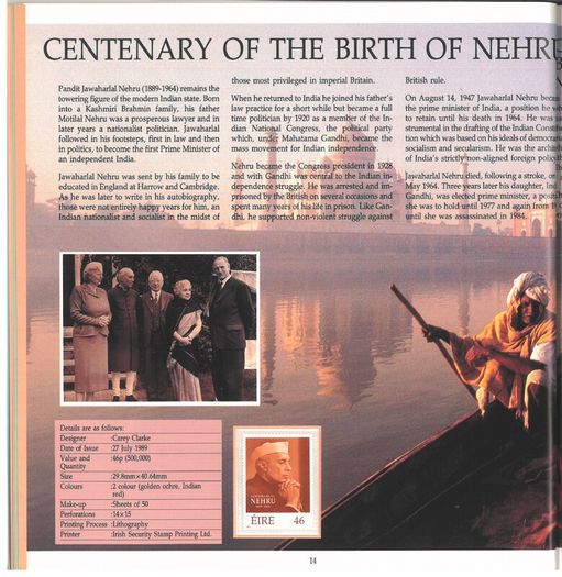 1988/89 Ireland The Irish Stamp Limited Edition Hardback Year Book. Contains all commemorative stamps from June 1988 to June 1989. Included 44 images of conents
