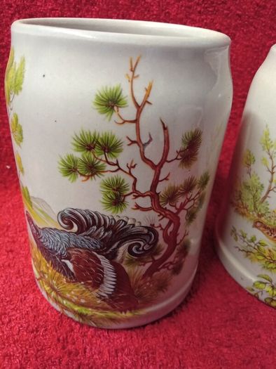 4 Vintage West German Stoneware Beer Steins