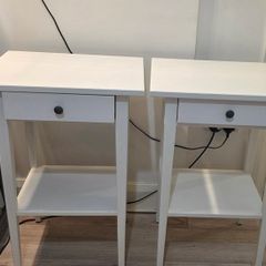 2 x Hemnes bedside table / lockers white