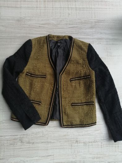 Mango green black blazer jacket. size L 12 /14