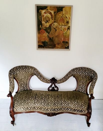 19th century carved mahogany sofa