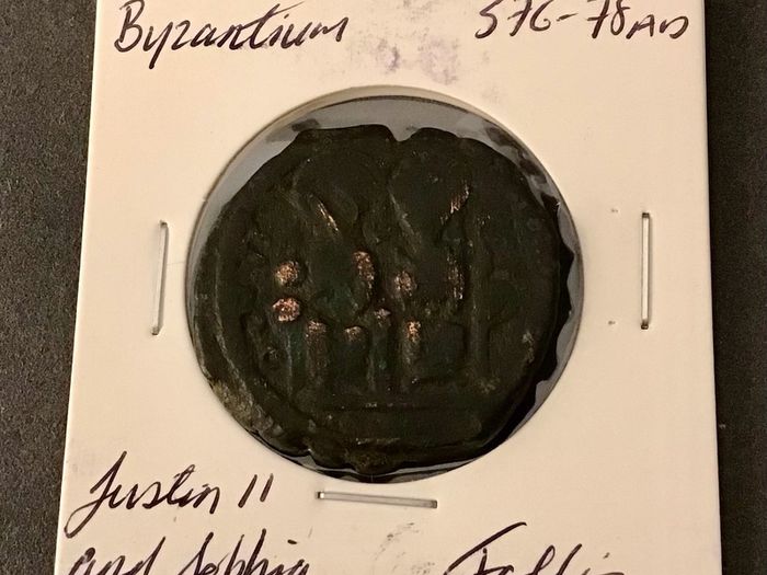 Byzantine Empire Emperor Justin II and Sophia 576 AD Follis