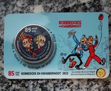 Belgium 5 Euro Base Metals Brilliant Uncirculated Coin 2023 - 85 years Spirou & Fantasio (Color) - Belgian Coincard Catalogue