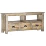 TV Cabinet 110x30x50 cm Solid Mango Wood Image 4