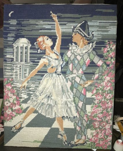 Original French tapestry on board