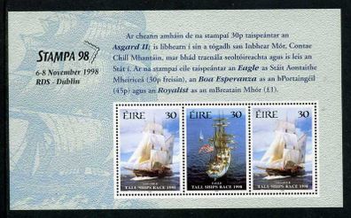 1998 Ireland Stampa Member Souvenir International Tall Ship Race (HP107) Commemorative Stamps Booklet Pane Overprinted for Stampa Mint Never Hinged (MNH)