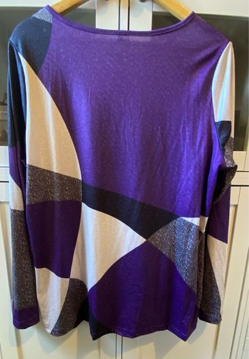Purple Long Sleeve Geometric Top  Size XL UK 16 BNWOT