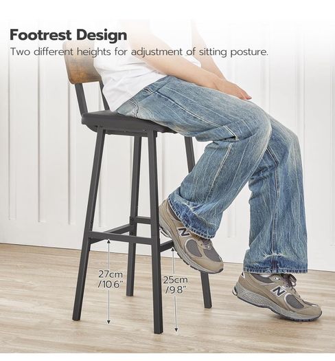 Bar Stools Set of 4, PU Upholstered