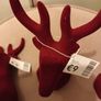 3 x wine flocked ceramic Christmas heads Image 3