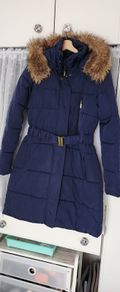 Navy Padded winter coat with Belt size M /12