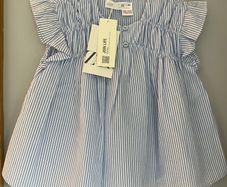 Zara blue & white striped tunic top Age 3-4 BNWT